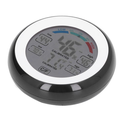 Indoor Outdoor Thermometer Hygrometer Round Touch Screen Wireless Electronic Temperature Humidity Meter with V1294-YM0523-3111220005611