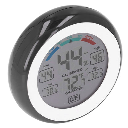 Indoor Outdoor Thermometer Hygrometer Round Touch Screen Wireless Electronic Temperature Humidity Meter with V1294-YM0523-3111220005611