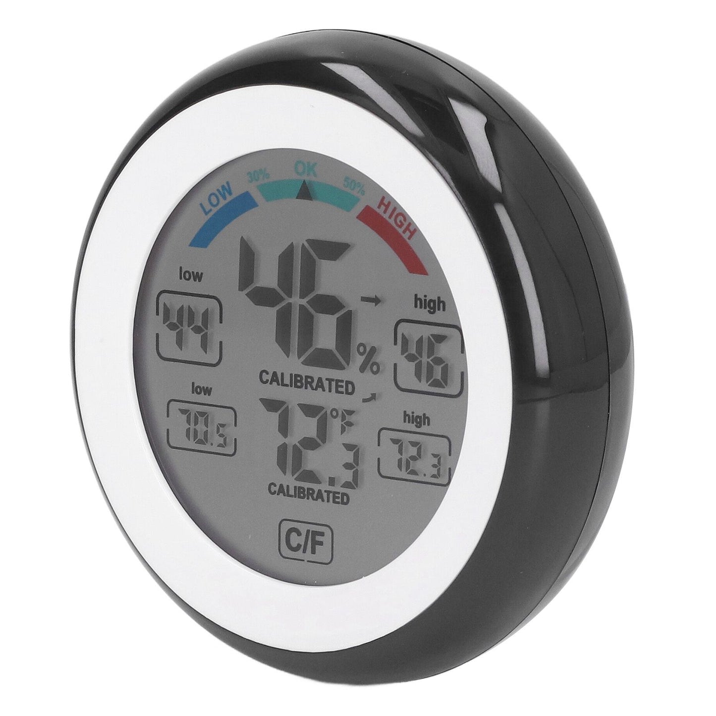 Indoor Outdoor Thermometer Hygrometer Round Touch Screen Wireless Electronic Temperature Humidity Meter with V1294-YM0523-3111220005611