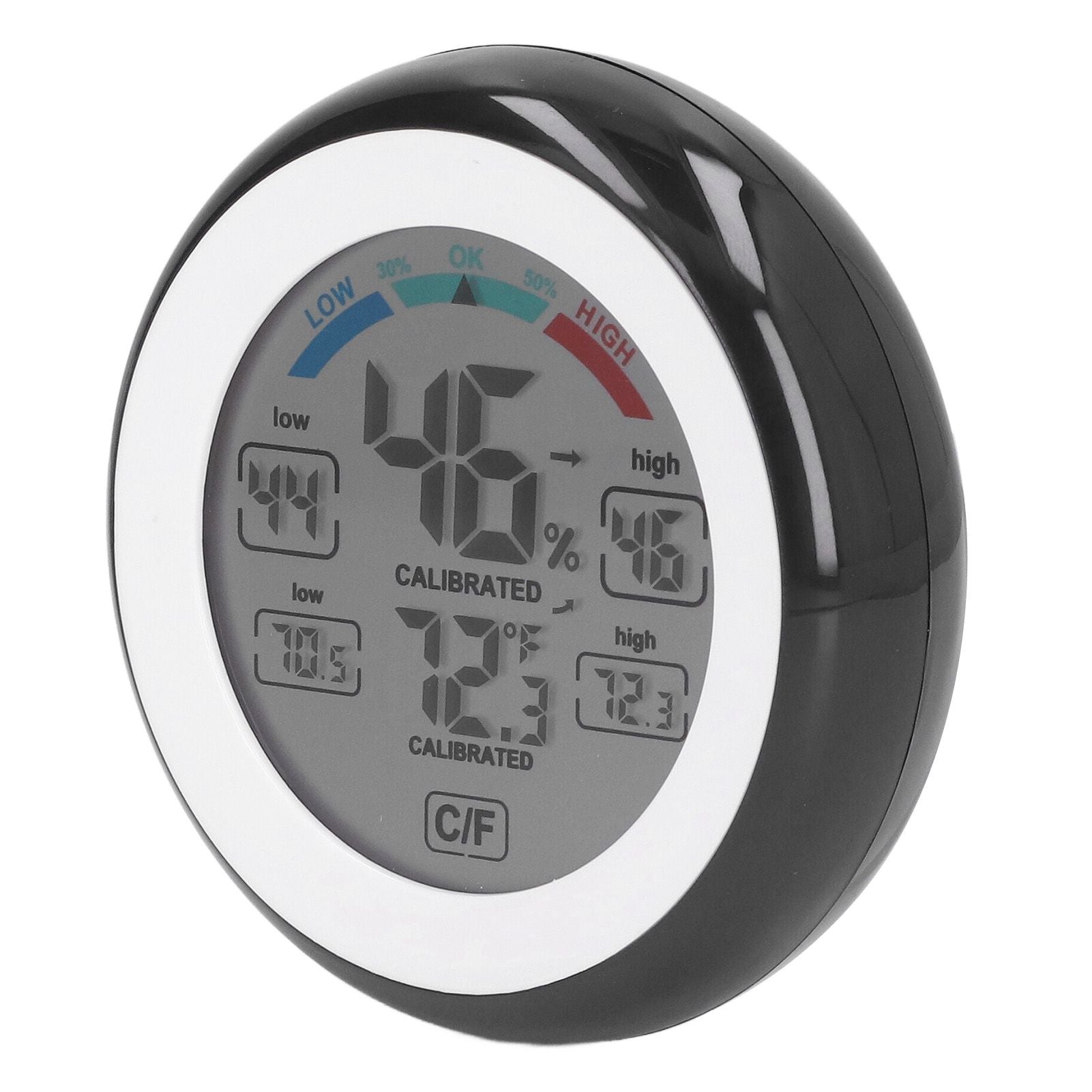Indoor Outdoor Thermometer Hygrometer Round Touch Screen Wireless Electronic Temperature Humidity Meter with V1294-YM0523-3111220005611