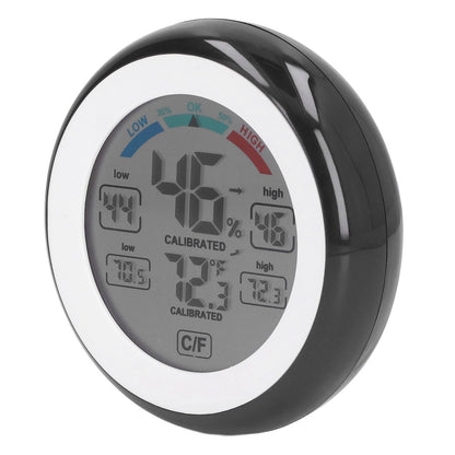 Indoor Outdoor Thermometer Hygrometer Round Touch Screen Wireless Electronic Temperature Humidity Meter with V1294-YM0523-3111220005611