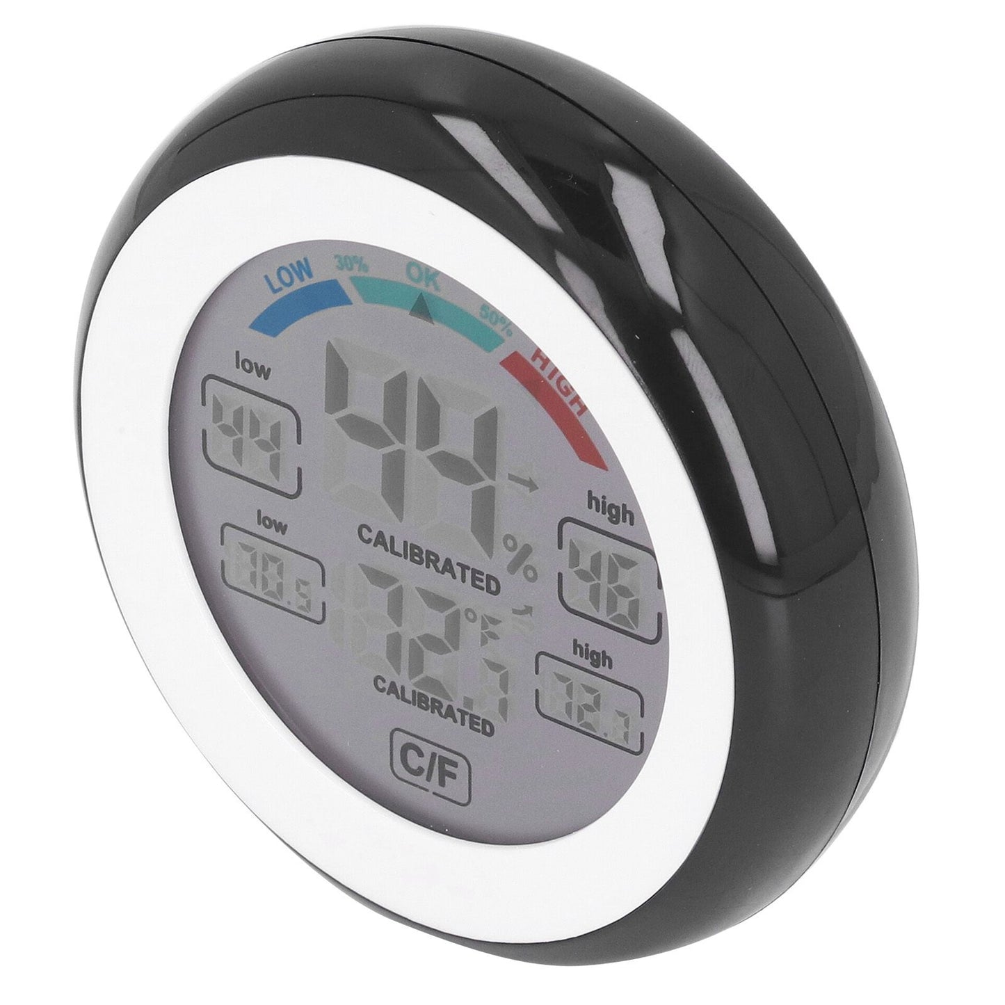 Indoor Outdoor Thermometer Hygrometer Round Touch Screen Wireless Electronic Temperature Humidity Meter with V1294-YM0523-3111220005611