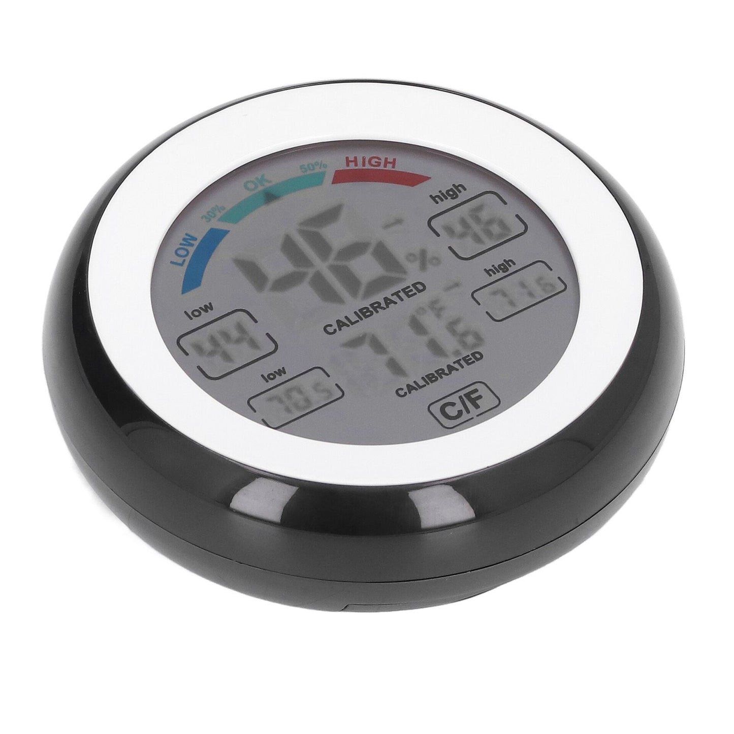 Indoor Outdoor Thermometer Hygrometer Round Touch Screen Wireless Electronic Temperature Humidity Meter with V1294-YM0523-3111220005611