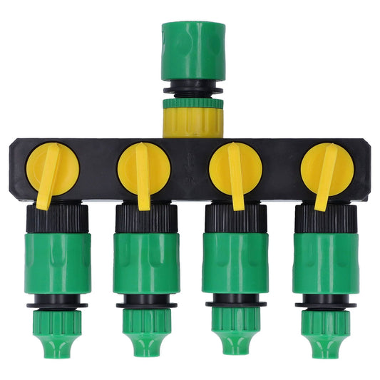 Water Hose Splitter ABS Material 4 Way Stainless Durable Garden Irrigation Faucet Splitter for Patio Farm V1294-YM0523-3111220007911
