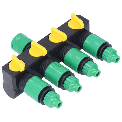 Water Hose Splitter ABS Material 4 Way Stainless Durable Garden Irrigation Faucet Splitter for Patio Farm V1294-YM0523-3111220007911