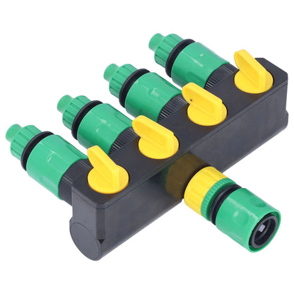Water Hose Splitter ABS Material 4 Way Stainless Durable Garden Irrigation Faucet Splitter for Patio Farm V1294-YM0523-3111220007911