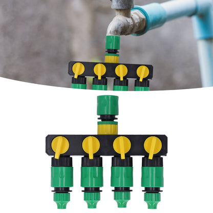 Water Hose Splitter ABS Material 4 Way Stainless Durable Garden Irrigation Faucet Splitter for Patio Farm V1294-YM0523-3111220007911