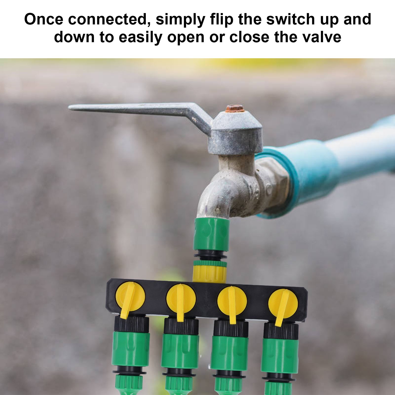 Water Hose Splitter ABS Material 4 Way Stainless Durable Garden Irrigation Faucet Splitter for Patio Farm V1294-YM0523-3111220007911
