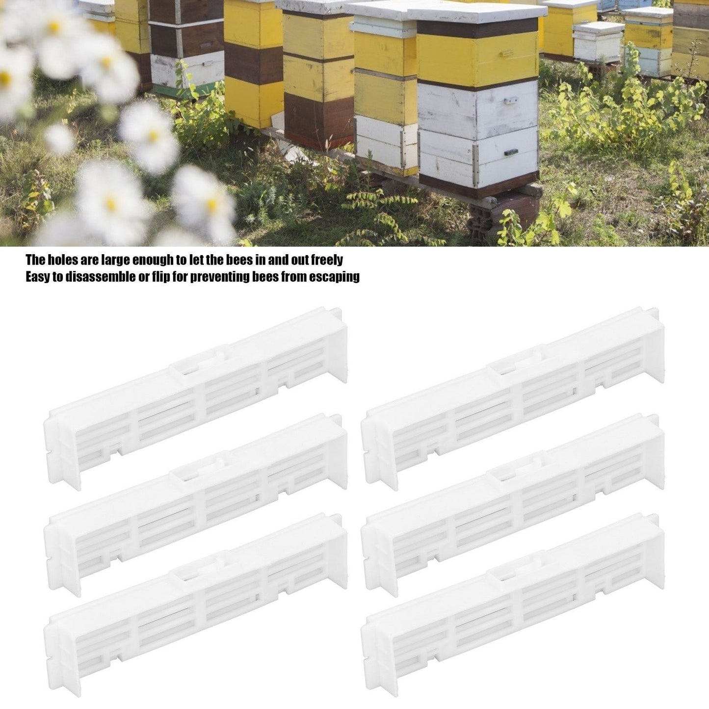 15PCS Bee Anti Escape Device Barrier Plastic Beehive Spacer Frame Beekeeping Tool for Apiculture V1294-YM0523-3111220008411