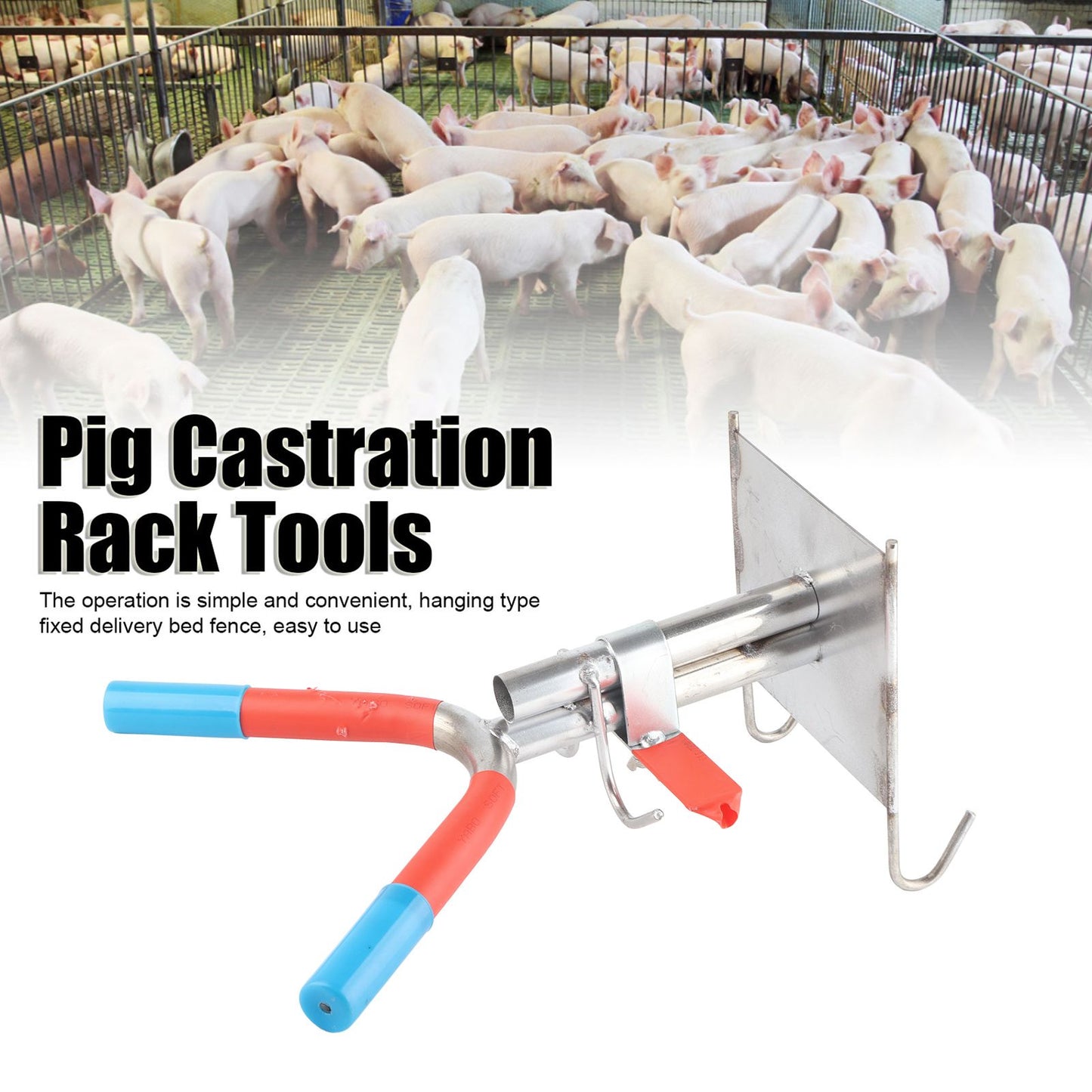 Pig Castration Rack Tools Double Hook Suspension Stainless Steel Simple Convenient Operation Pig Castration V1294-YM0523-3111220009011