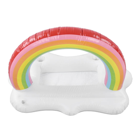 Inflatable Rainbow Cloud Drink Holder Floating Beverage Salad Fruit Serving Bar Pool Float Tool V1294-YM0523-3111220012611