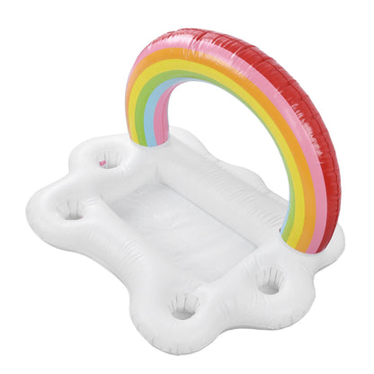 Inflatable Rainbow Cloud Drink Holder Floating Beverage Salad Fruit Serving Bar Pool Float Tool V1294-YM0523-3111220012611