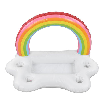 Inflatable Rainbow Cloud Drink Holder Floating Beverage Salad Fruit Serving Bar Pool Float Tool V1294-YM0523-3111220012611