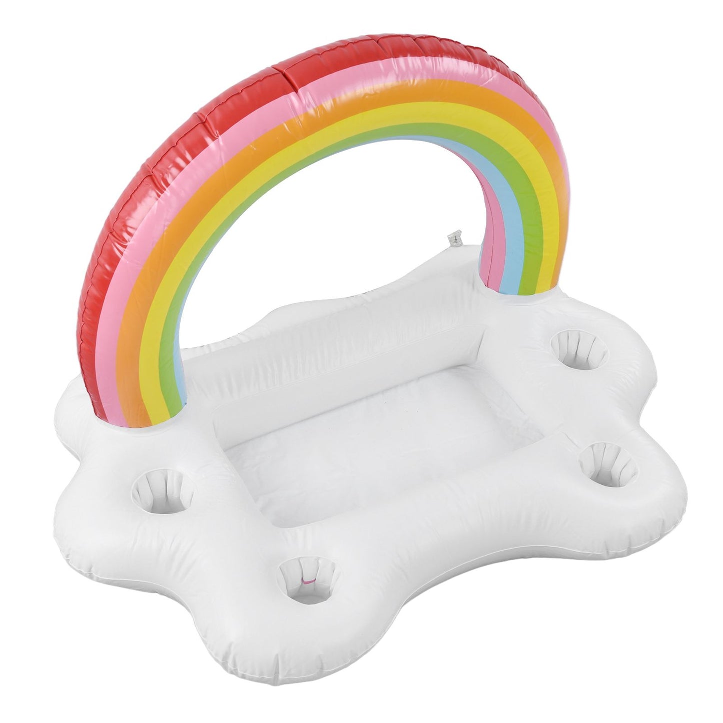 Inflatable Rainbow Cloud Drink Holder Floating Beverage Salad Fruit Serving Bar Pool Float Tool V1294-YM0523-3111220012611