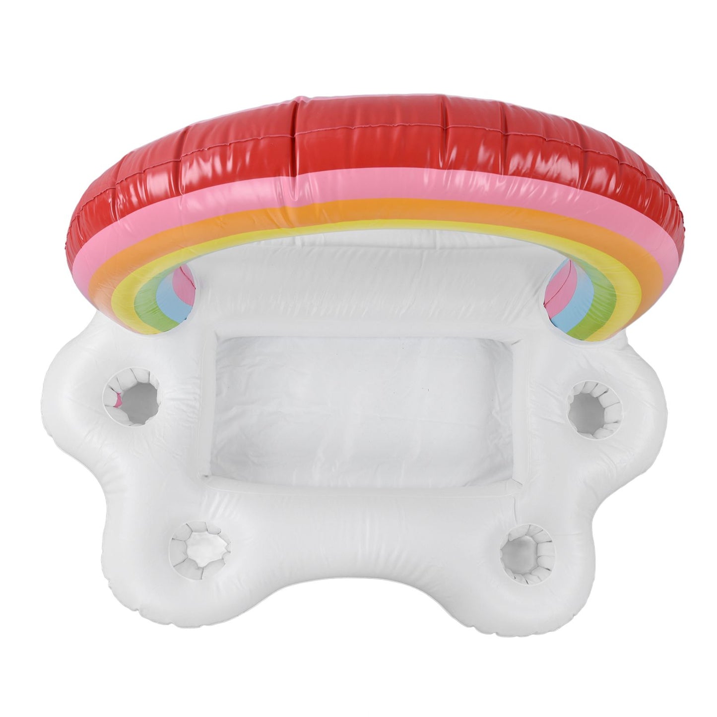 Inflatable Rainbow Cloud Drink Holder Floating Beverage Salad Fruit Serving Bar Pool Float Tool V1294-YM0523-3111220012611