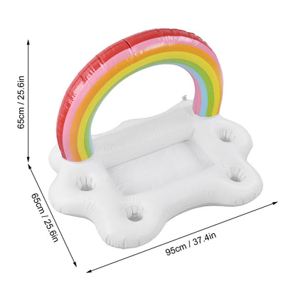 Inflatable Rainbow Cloud Drink Holder Floating Beverage Salad Fruit Serving Bar Pool Float Tool V1294-YM0523-3111220012611