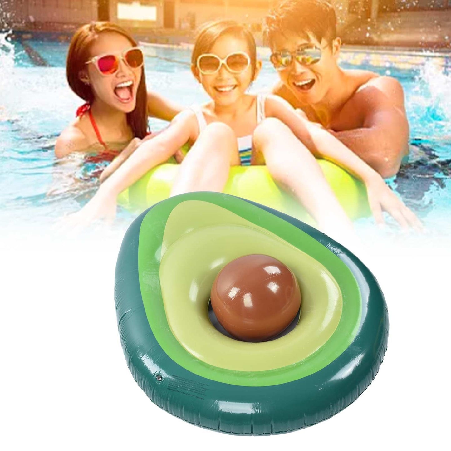 Avocado Pool Float PVC Inflatable Pools Raft Lounger Beach Floaty Party Toys with Ball V1294-YM0523-3111220013311