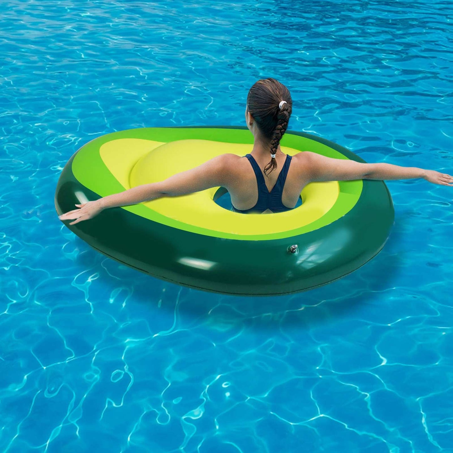 Avocado Pool Float PVC Inflatable Pools Raft Lounger Beach Floaty Party Toys with Ball V1294-YM0523-3111220013311