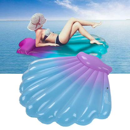 Float Bed Inflatable Floating PVC Shell Shaped Portable Accessory for Indoor Outdoor V1294-YM0523-3111220014411