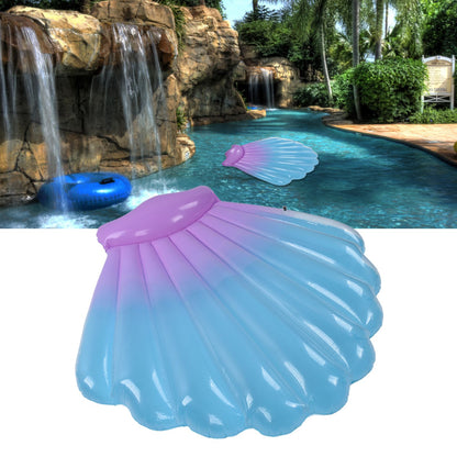 Float Bed Inflatable Floating PVC Shell Shaped Portable Accessory for Indoor Outdoor V1294-YM0523-3111220014411