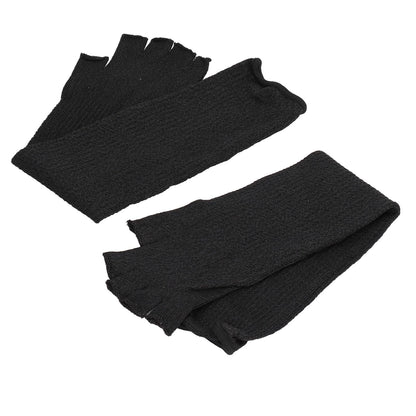 Arm Guards 45cm/17.7in Cut Resistant Half Finger Arm Sleeve for Kitchen Woodworking Gardening Black V1294-YM0523-3111220014711