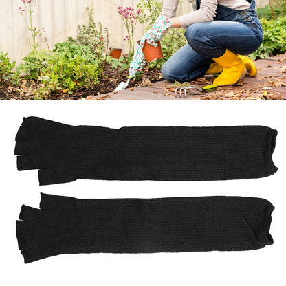 Arm Guards 45cm/17.7in Cut Resistant Half Finger Arm Sleeve for Kitchen Woodworking Gardening Black V1294-YM0523-3111220014711