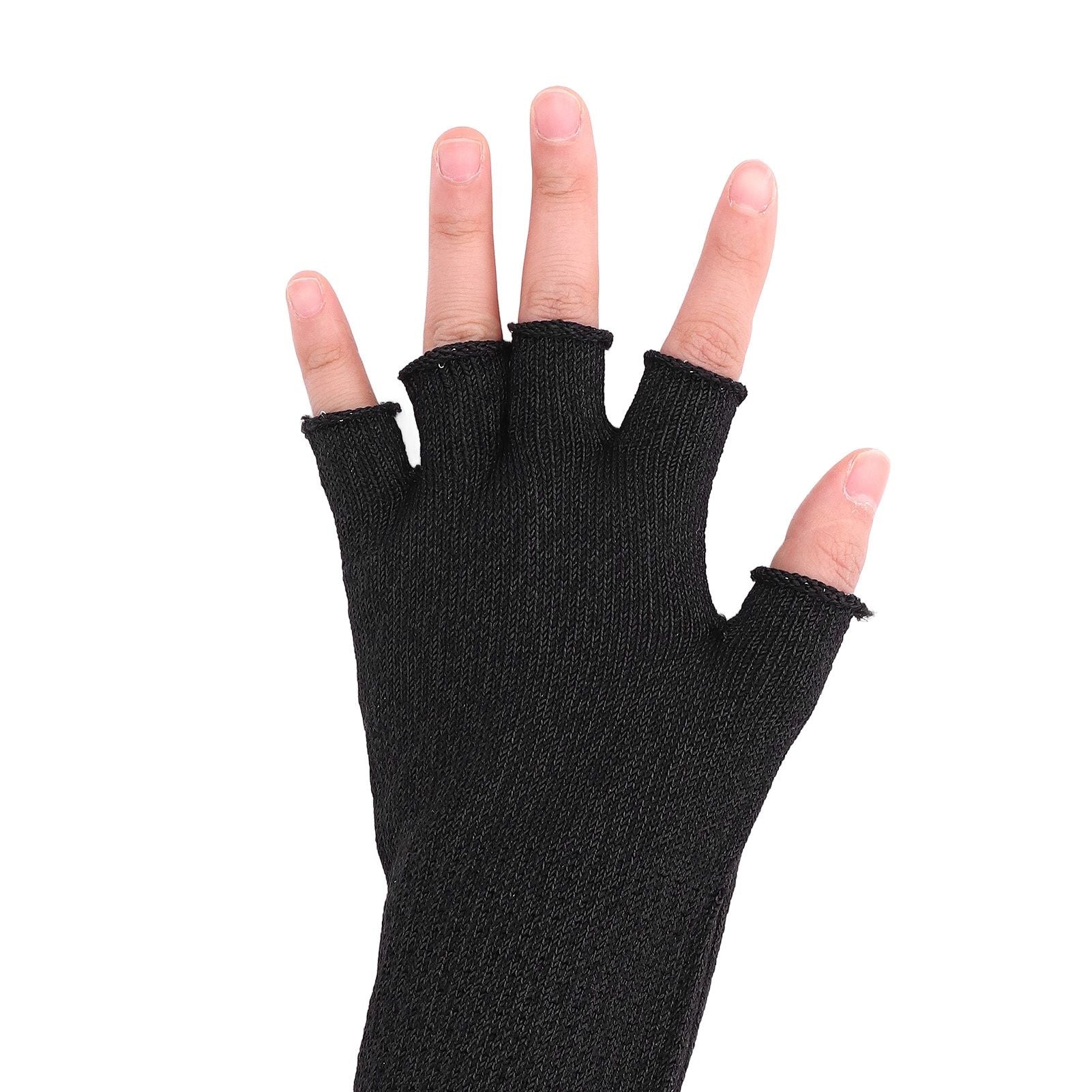Arm Guards 45cm/17.7in Cut Resistant Half Finger Arm Sleeve for Kitchen Woodworking Gardening Black V1294-YM0523-3111220014711