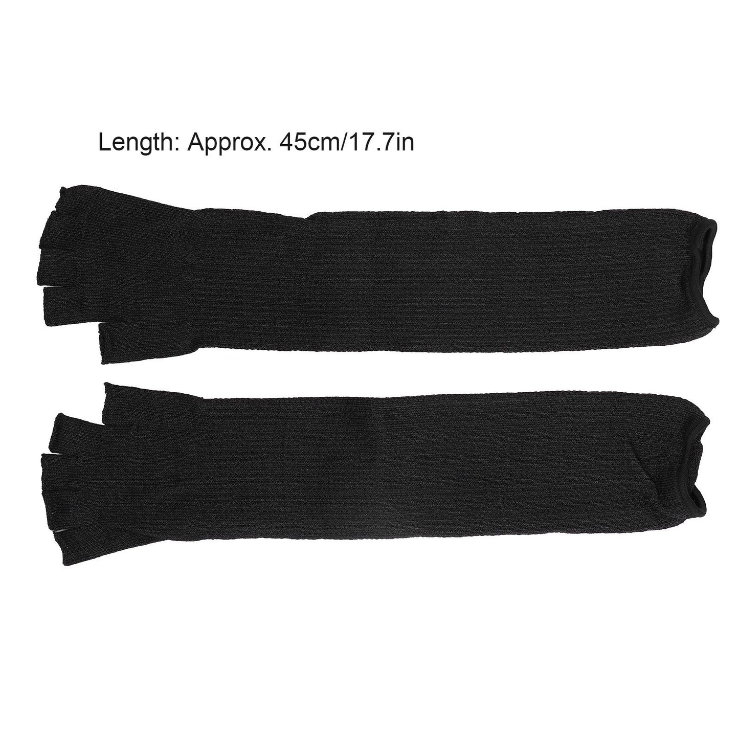 Arm Guards 45cm/17.7in Cut Resistant Half Finger Arm Sleeve for Kitchen Woodworking Gardening Black V1294-YM0523-3111220014711