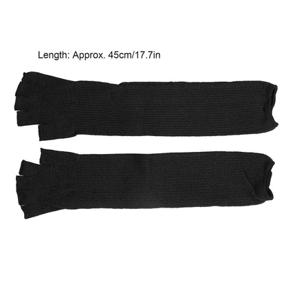 Arm Guards 45cm/17.7in Cut Resistant Half Finger Arm Sleeve for Kitchen Woodworking Gardening Black V1294-YM0523-3111220014711