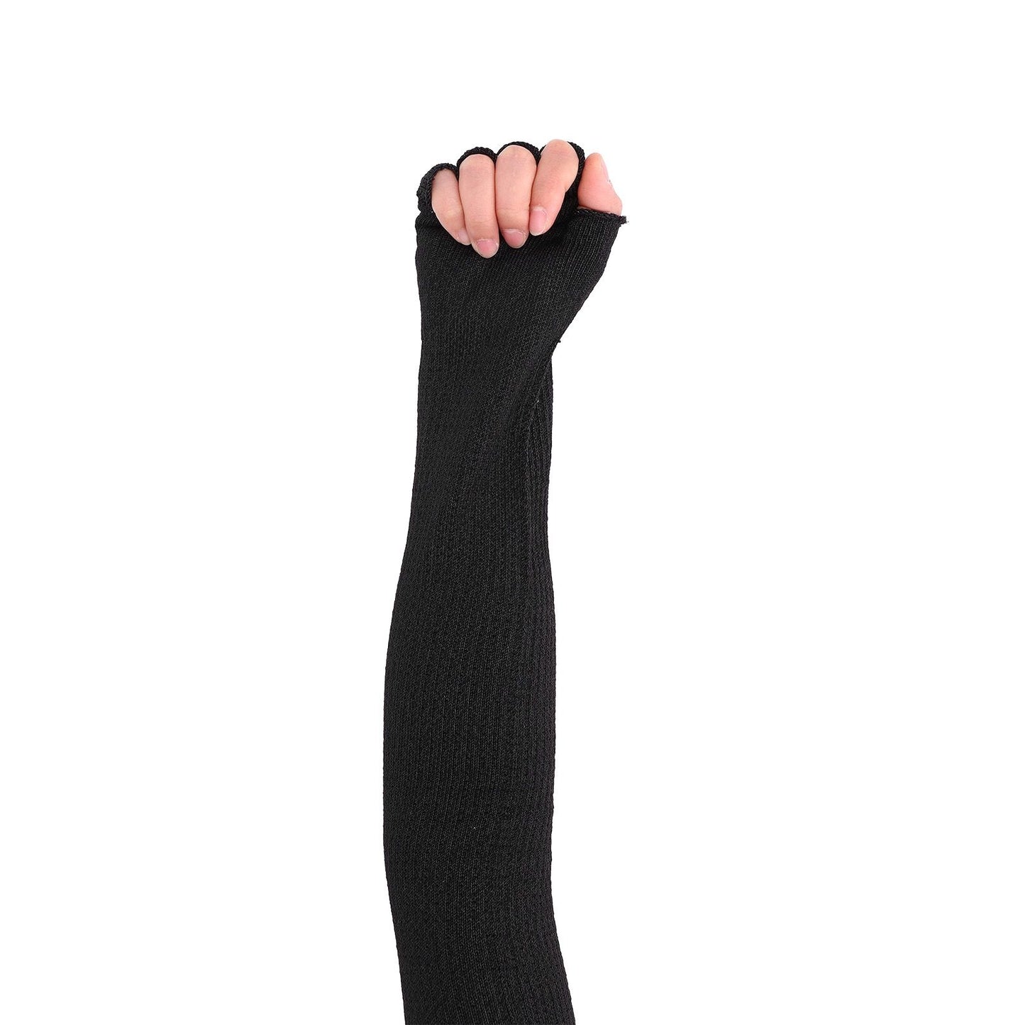 Arm Guards 45cm/17.7in Cut Resistant Half Finger Arm Sleeve for Kitchen Woodworking Gardening Black V1294-YM0523-3111220014711