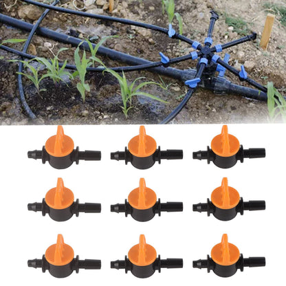 50pcs Drip Irrigation Valve 4/7mm Outer Diameter 6mm/0.2in Drip Irrigation Switching Valve for Irrigation V1294-YM0523-3111220017811