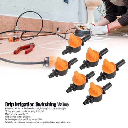 50pcs Drip Irrigation Valve 4/7mm Outer Diameter 6mm/0.2in Drip Irrigation Switching Valve for Irrigation V1294-YM0523-3111220017811