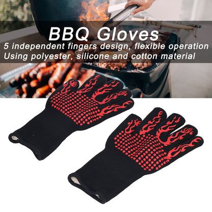 800 degrees C Heat Resistant Gloves Washable Insulation Fireproof Gloves for Outdoor BBQ Grilling V1294-YM0523-3111220017911