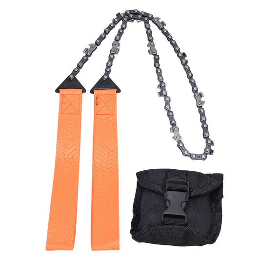 24 Inch Outdoor Pocket Chainsaw Survival Zipper Saw Hand Saw Chain Tool for Wood Cutting Orange V1294-YM0523-3111220018611