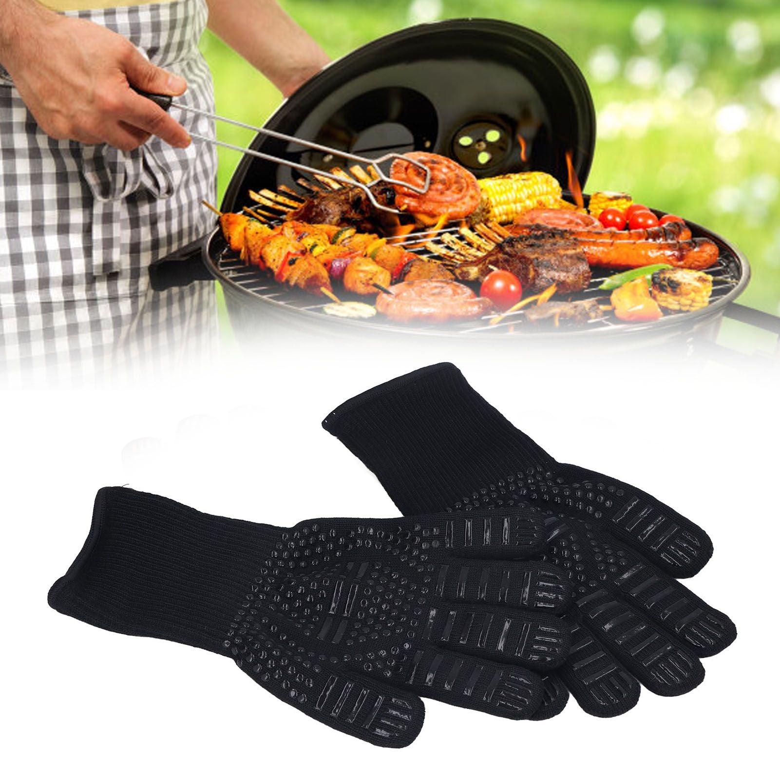 Heat Resistant Gloves 500 degrees C 31cm Hot Proof Mitts Cooking Tool for BBQ Oven Welding V1294-YM0523-3111220018911
