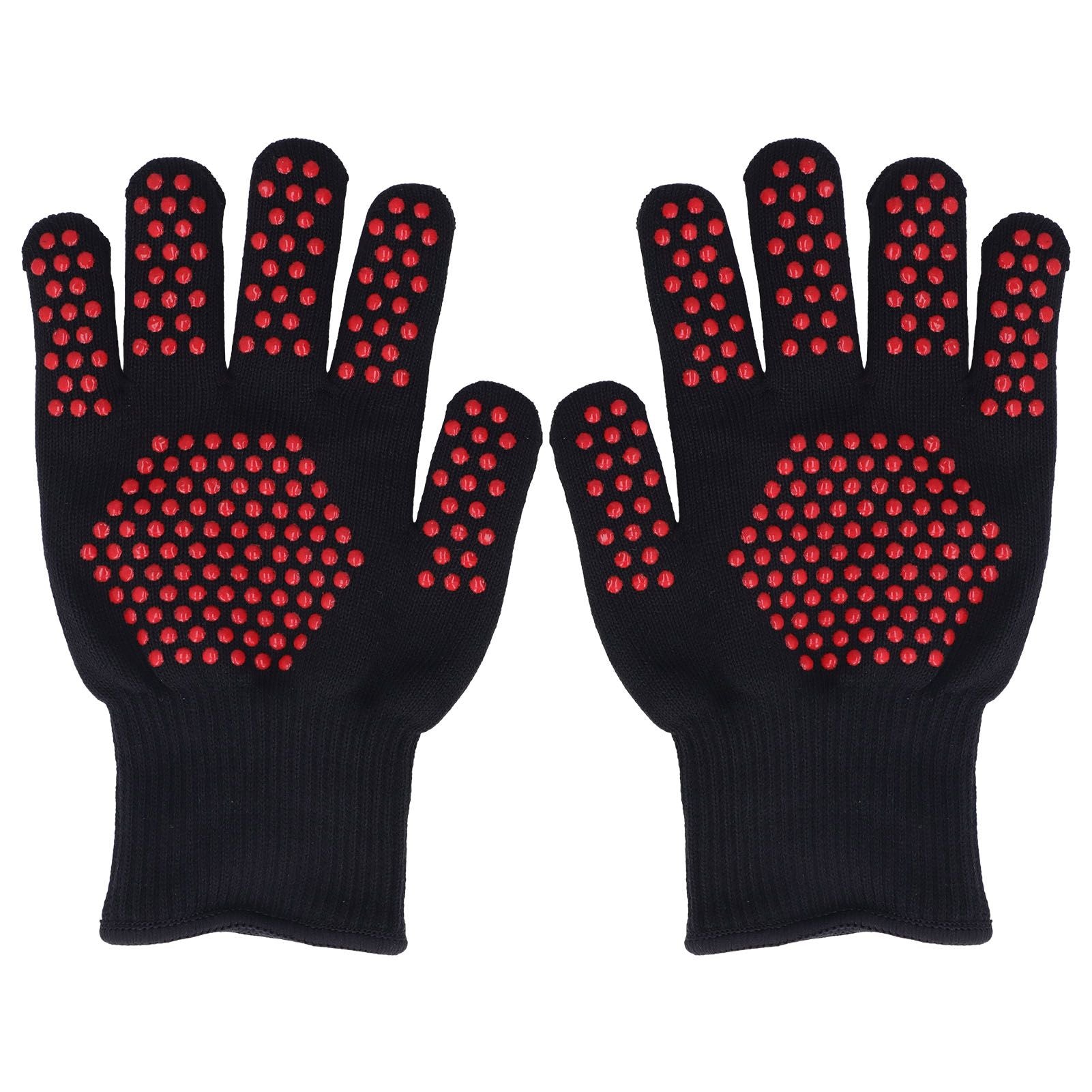Heat Resistant Gloves 25cm Separate Fingers Hot Proof Mitts Cooking Tool for BBQ Welding V1294-YM0523-3111220019611