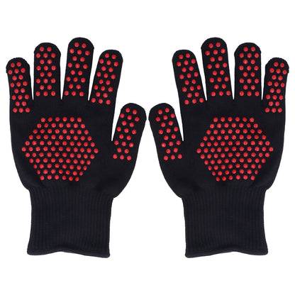 Heat Resistant Gloves 25cm Separate Fingers Hot Proof Mitts Cooking Tool for BBQ Welding V1294-YM0523-3111220019611