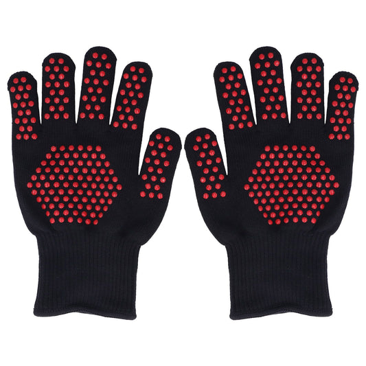 Heat Resistant Gloves 25cm Separate Fingers Hot Proof Mitts Cooking Tool for BBQ Welding V1294-YM0523-3111220019611