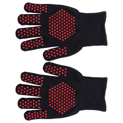 Heat Resistant Gloves 25cm Separate Fingers Hot Proof Mitts Cooking Tool for BBQ Welding V1294-YM0523-3111220019611