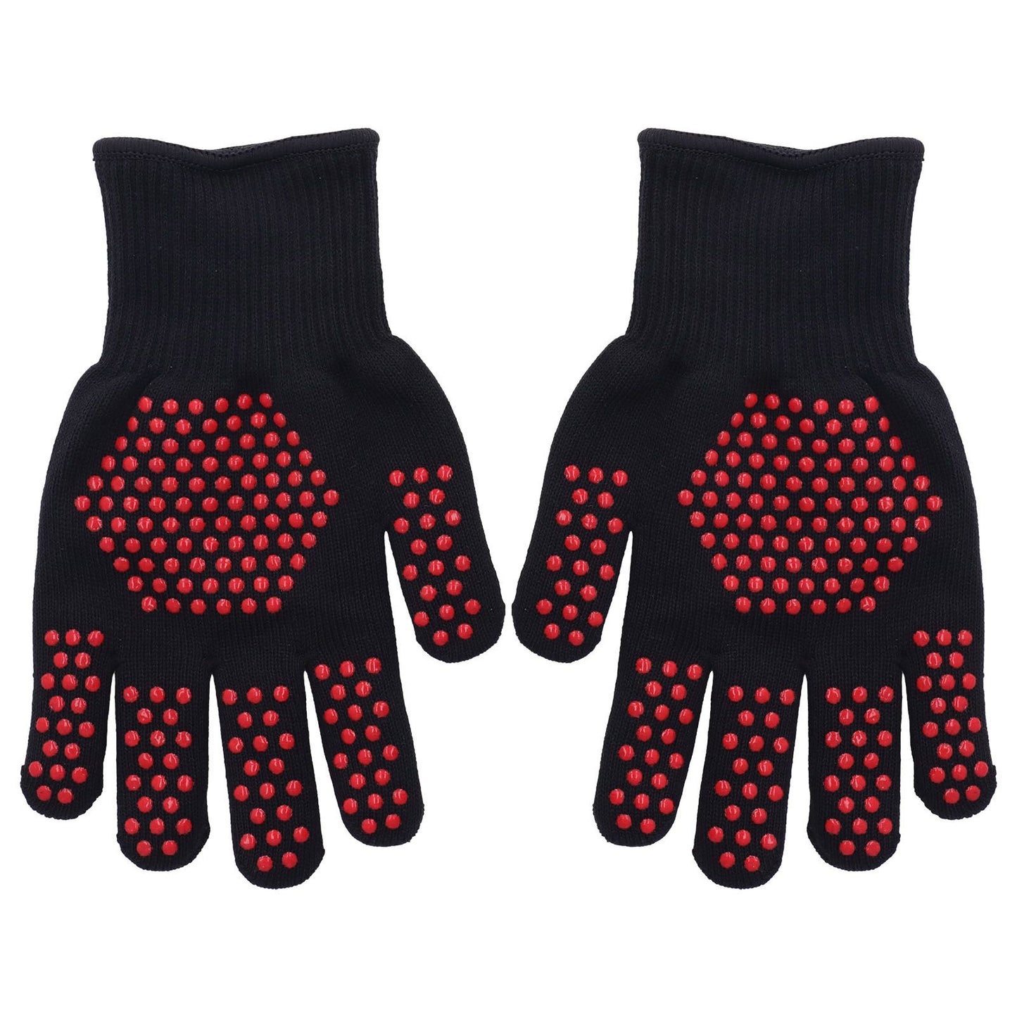 Heat Resistant Gloves 25cm Separate Fingers Hot Proof Mitts Cooking Tool for BBQ Welding V1294-YM0523-3111220019611