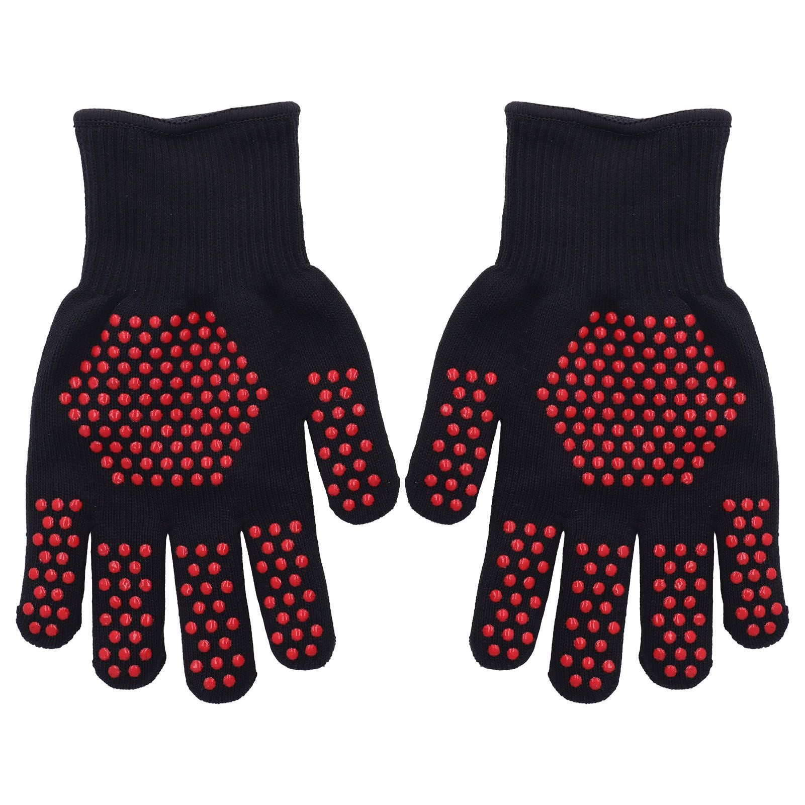 Heat Resistant Gloves 25cm Separate Fingers Hot Proof Mitts Cooking Tool for BBQ Welding V1294-YM0523-3111220019611