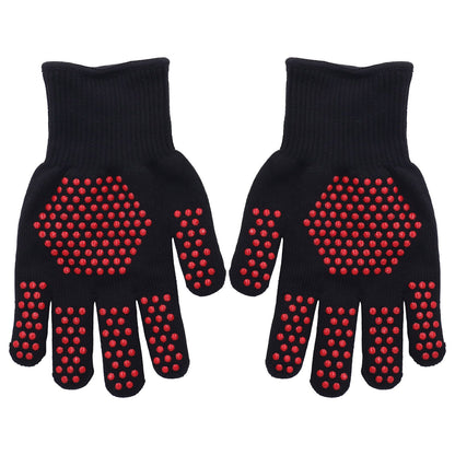 Heat Resistant Gloves 25cm Separate Fingers Hot Proof Mitts Cooking Tool for BBQ Welding V1294-YM0523-3111220019611