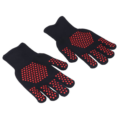 Heat Resistant Gloves 25cm Separate Fingers Hot Proof Mitts Cooking Tool for BBQ Welding V1294-YM0523-3111220019611