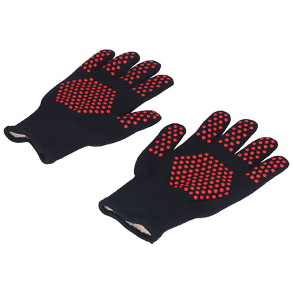 Heat Resistant Gloves 25cm Separate Fingers Hot Proof Mitts Cooking Tool for BBQ Welding V1294-YM0523-3111220019611