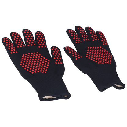 Heat Resistant Gloves 25cm Separate Fingers Hot Proof Mitts Cooking Tool for BBQ Welding V1294-YM0523-3111220019611