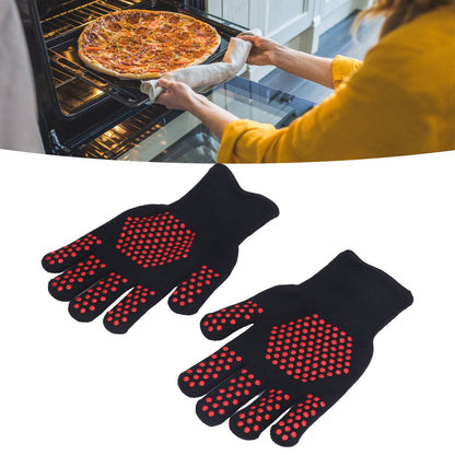 Heat Resistant Gloves 25cm Separate Fingers Hot Proof Mitts Cooking Tool for BBQ Welding V1294-YM0523-3111220019611