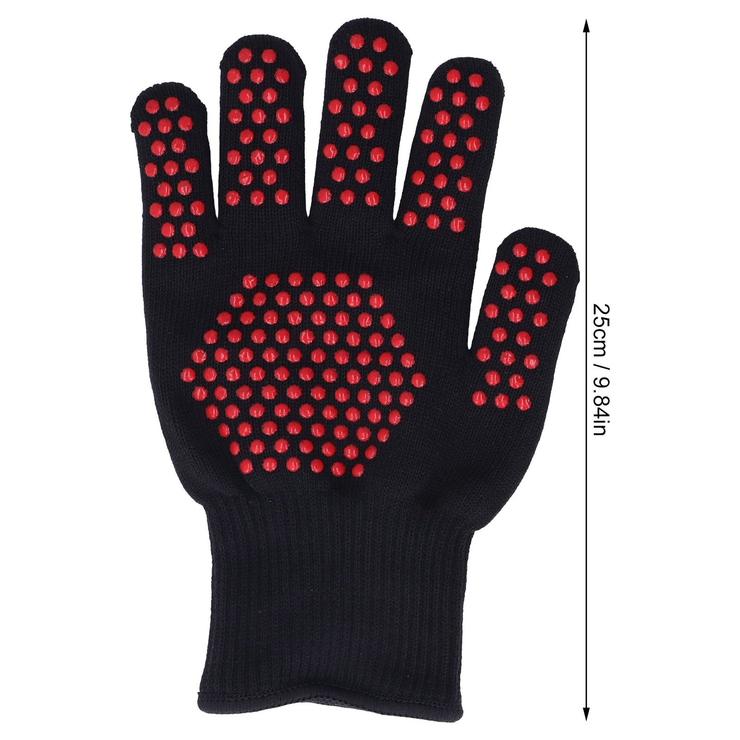 Heat Resistant Gloves 25cm Separate Fingers Hot Proof Mitts Cooking Tool for BBQ Welding V1294-YM0523-3111220019611