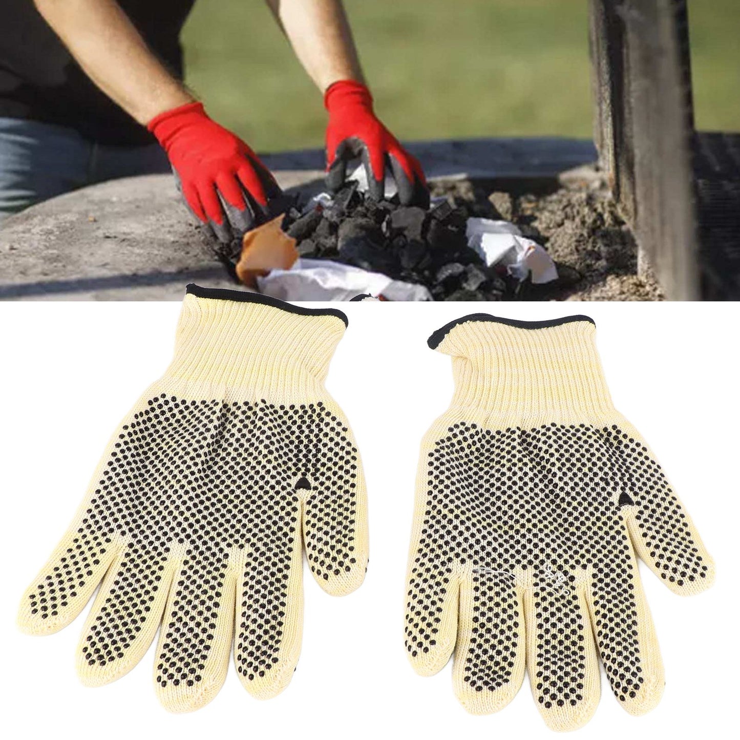 BBQ Grill Gloves 800 degrees C Heat Resistant Insulating Open Fire Proof Professional for Firepit Oven V1294-YM0523-3111220019811