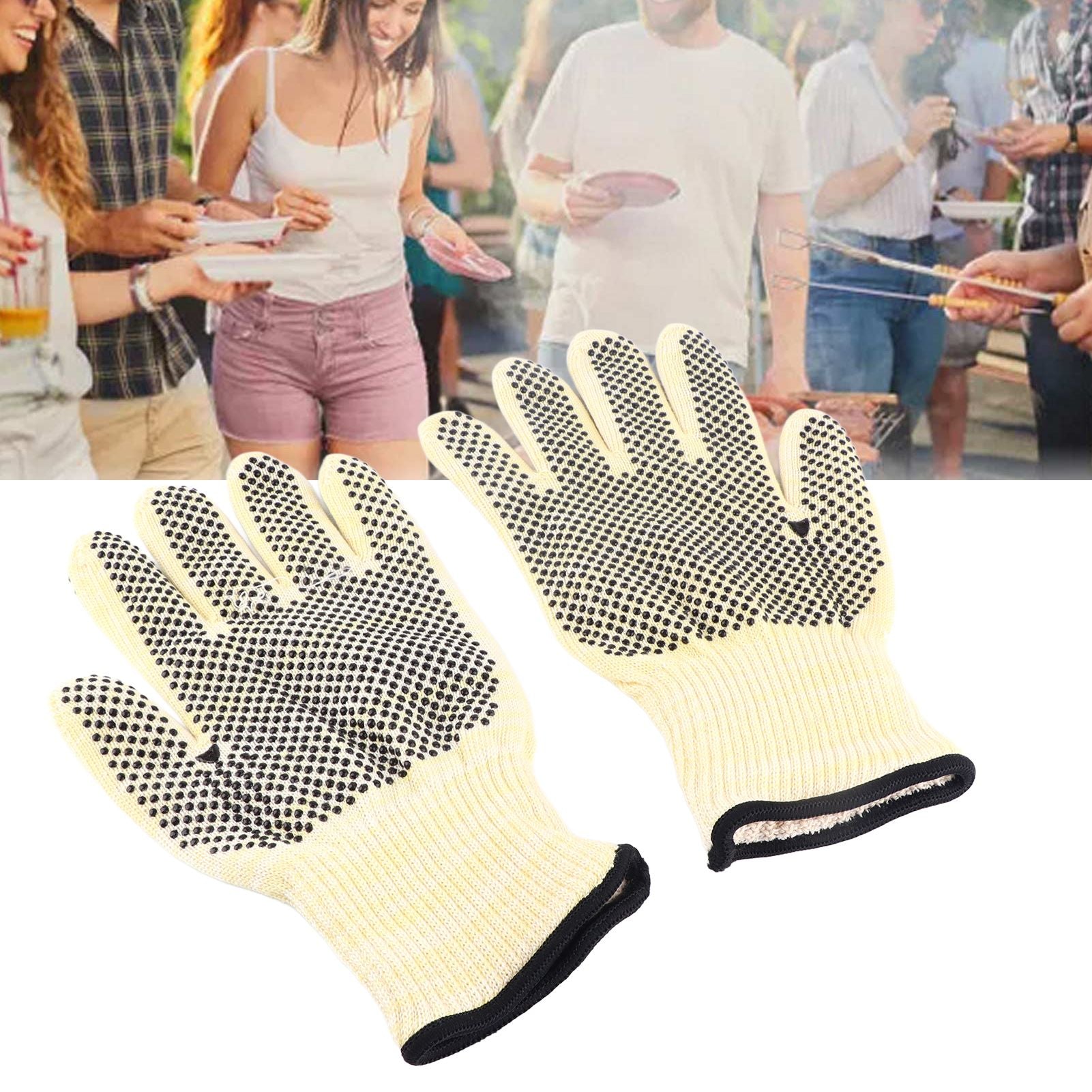 BBQ Grill Gloves 800 degrees C Heat Resistant Insulating Open Fire Proof Professional for Firepit Oven V1294-YM0523-3111220019811