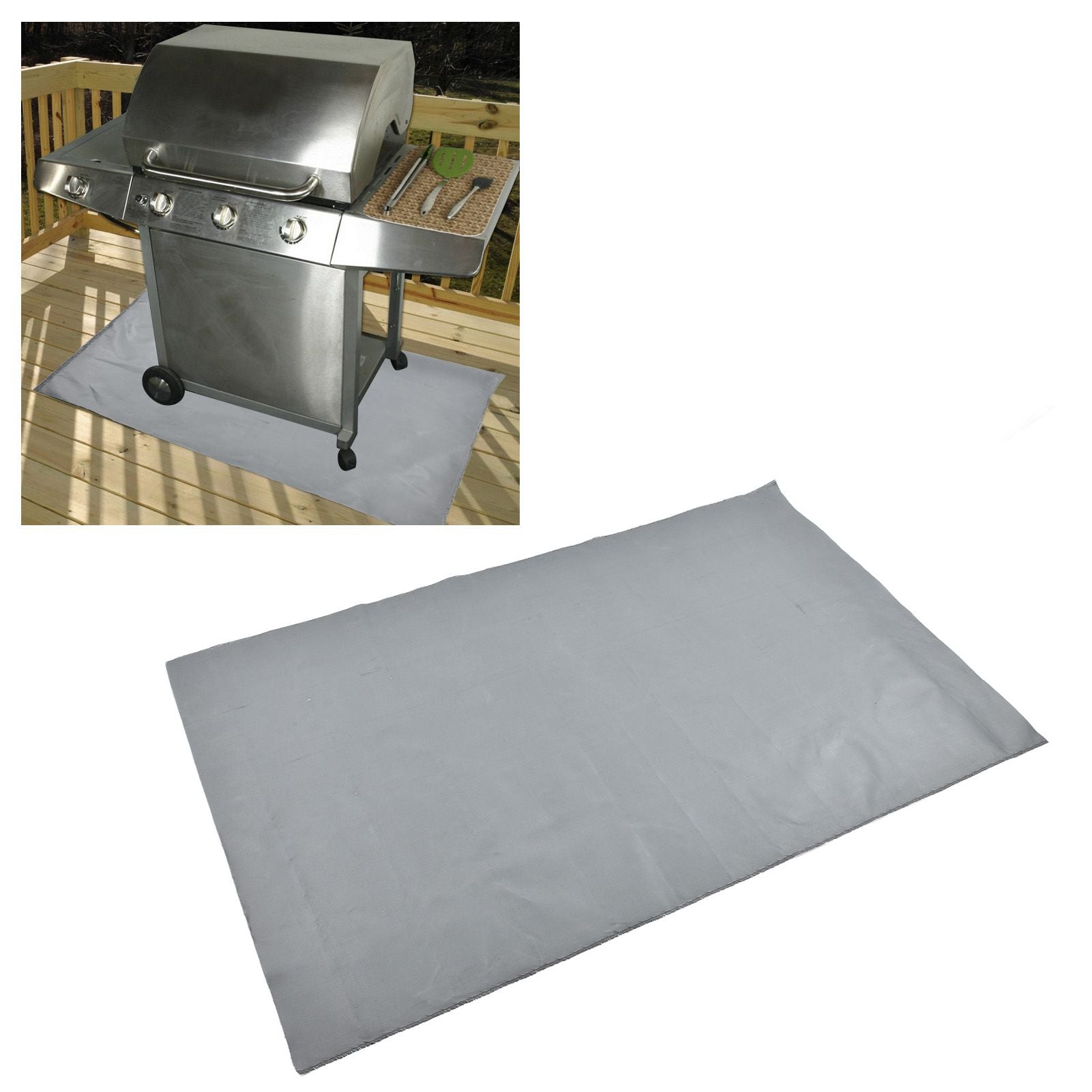Fire Pit Mat Grill Fireproof Pad Deck Fire Protector 100x150cm for BBQ Terrace Lawn Patio V1294-YM0523-3111220019911